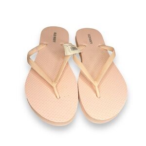 NEW OLD NAVY SIZE 7 PASTEL PINK FLIP FLOPS TRAVEL DORM LIGHTWEIGHT